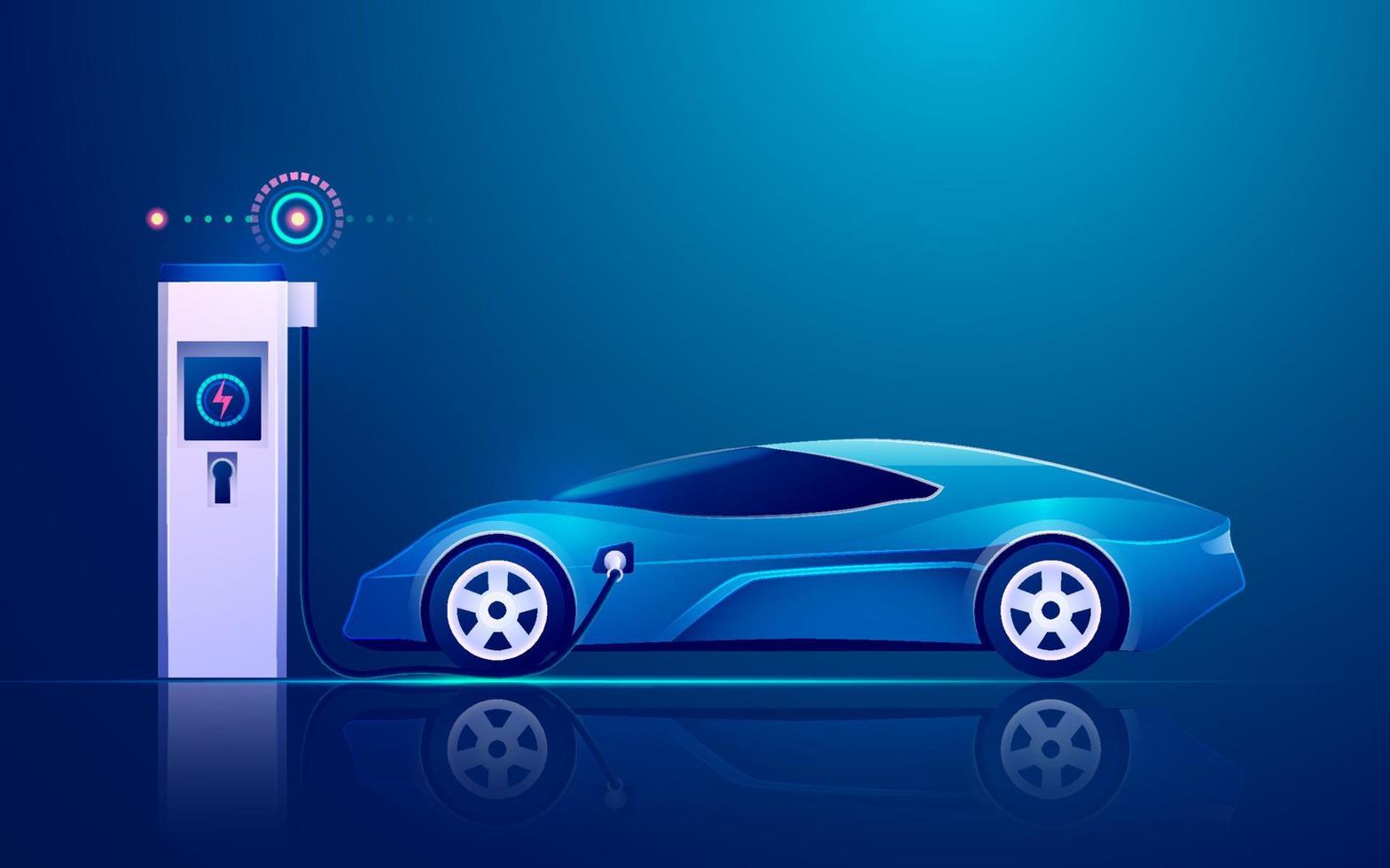 EV charger tech vector