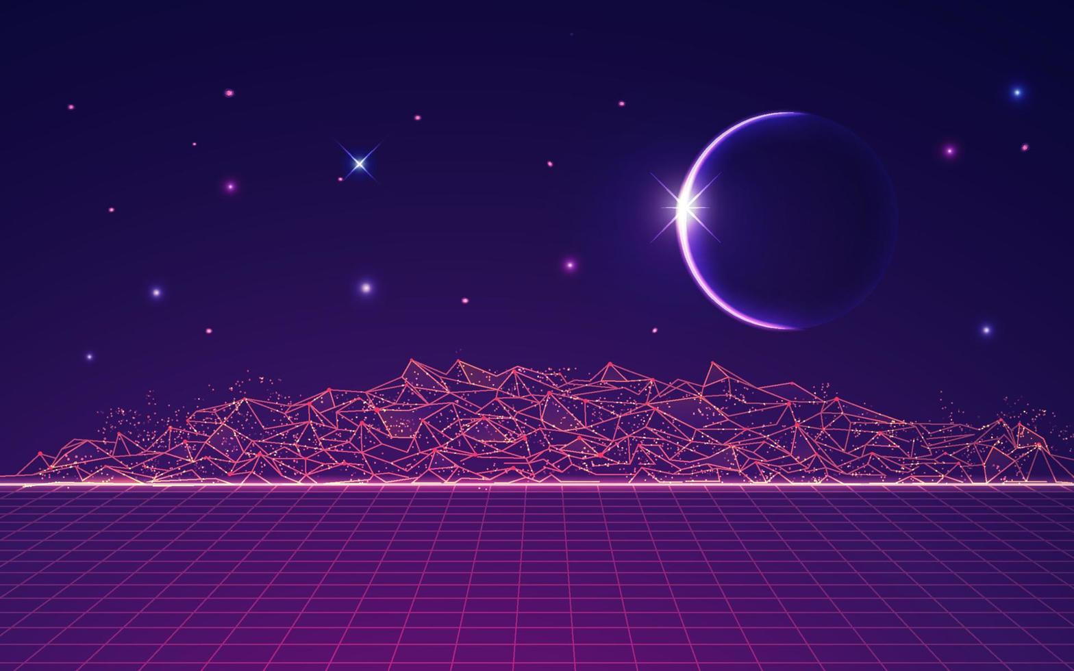 futuristic purple planet vector