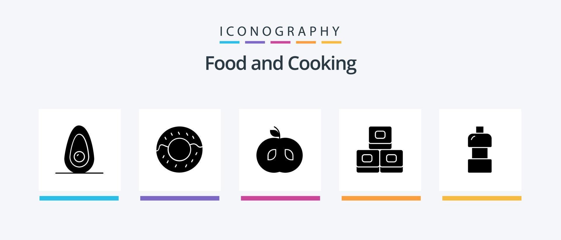 paquete de iconos de glifo de alimentos 5 que incluye. comida. beber. diseño de iconos creativos vector