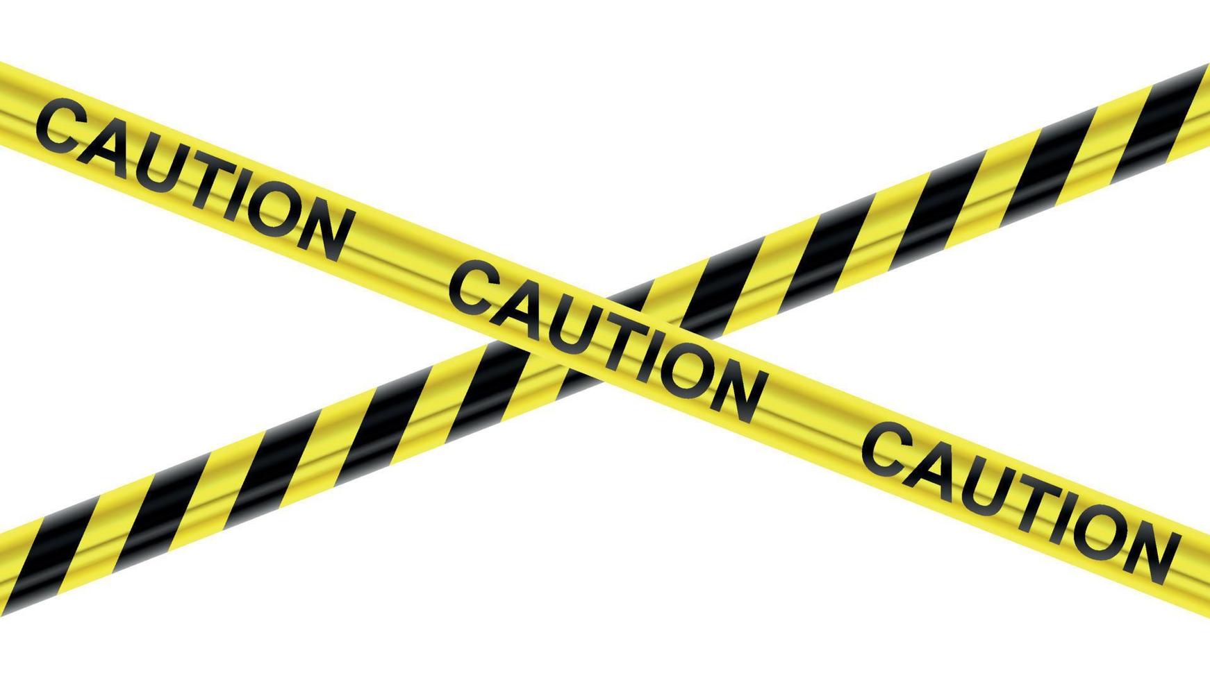 Black and yellow stripes caution tape vector