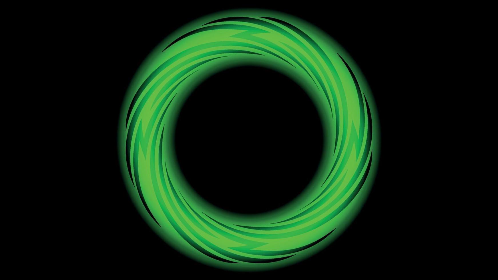 Green mystical ring with a swirling pattern vector