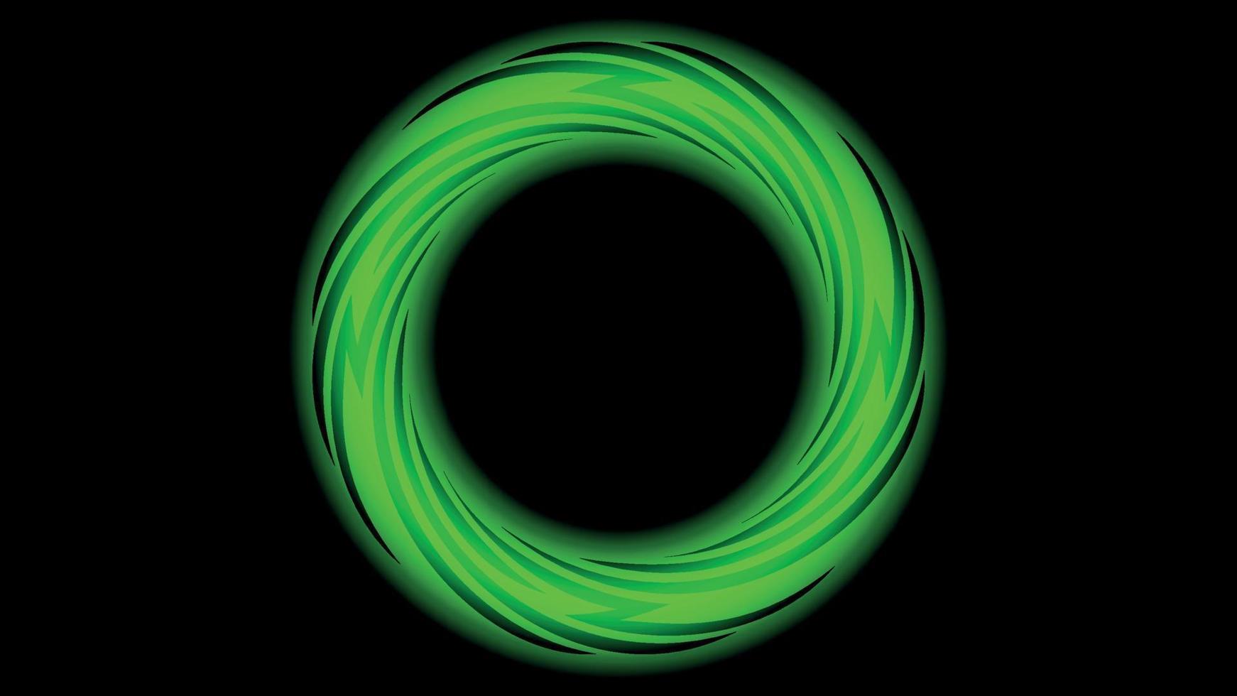 Green mystical ring with a swirling pattern vector