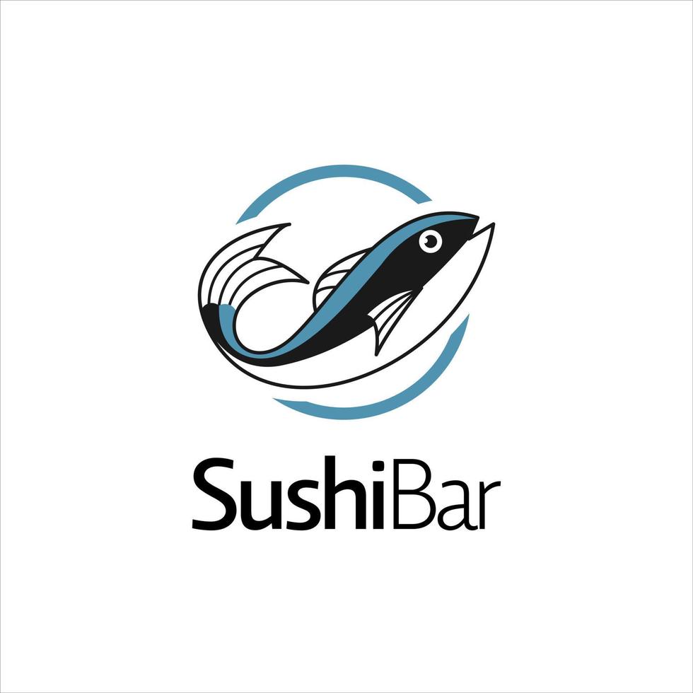 diseño de logotipo de barra de sushi gráfico de comida, ideas de plantilla vector