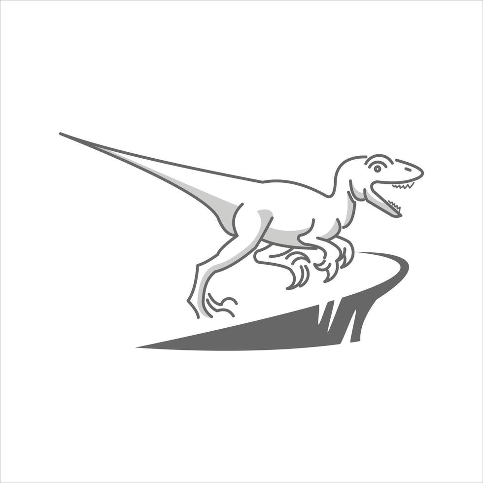 dinosaurio raptor antiguo animal prehistórico vector