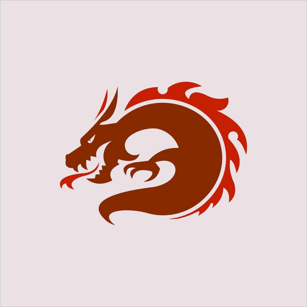 Cartoon Red Dragon Silhouette Tribal Animal, Design Illustration Element  16219573 Vector Art at Vecteezy