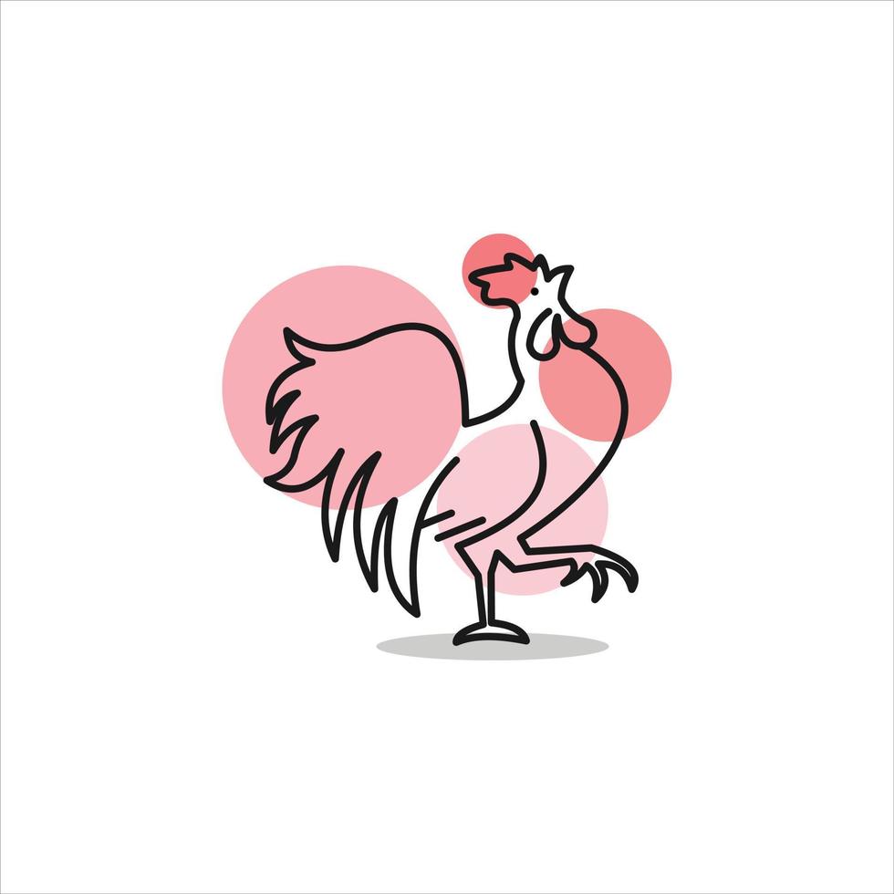 elemento de ilustración decorativa de vector de animal de gallo, idea de plantilla de diseño gráfico