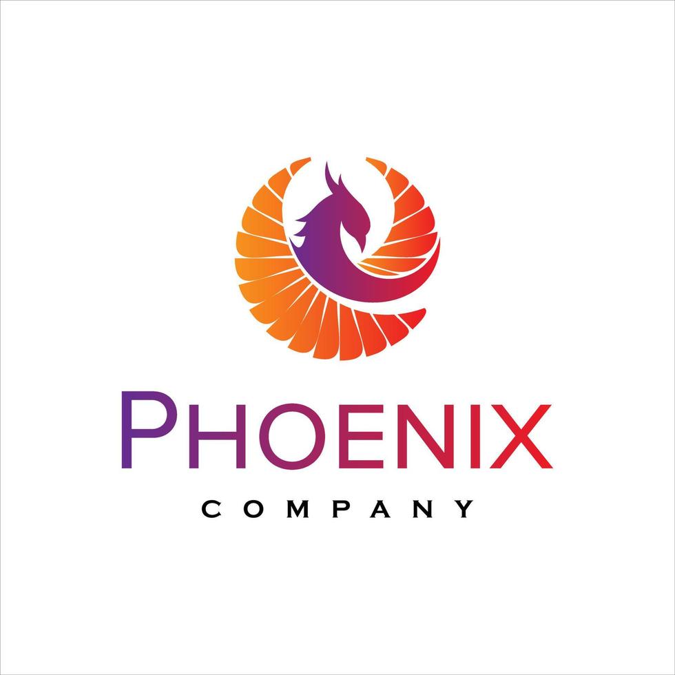 Phoenix Logo Design Template Simple Abstract Animal Design vector