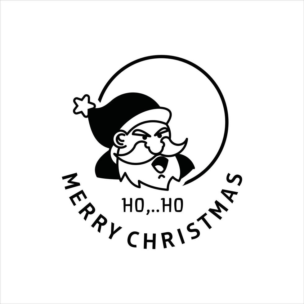diseño de logotipo navideño con mascota de santa claus vector