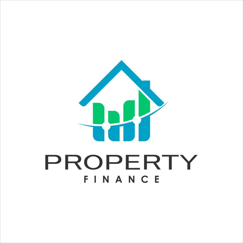 Modern property and finance logo design template vector