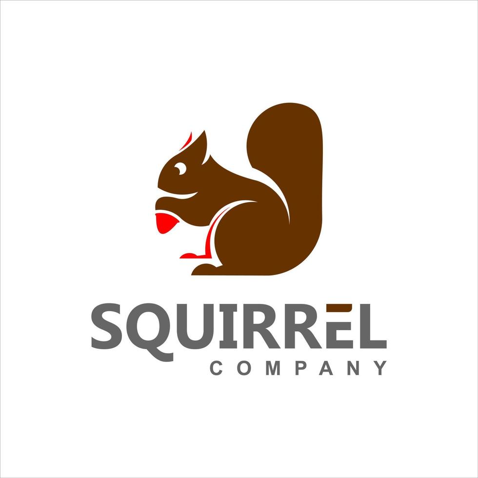 Simple animal logo design with squirrel silhouette vector