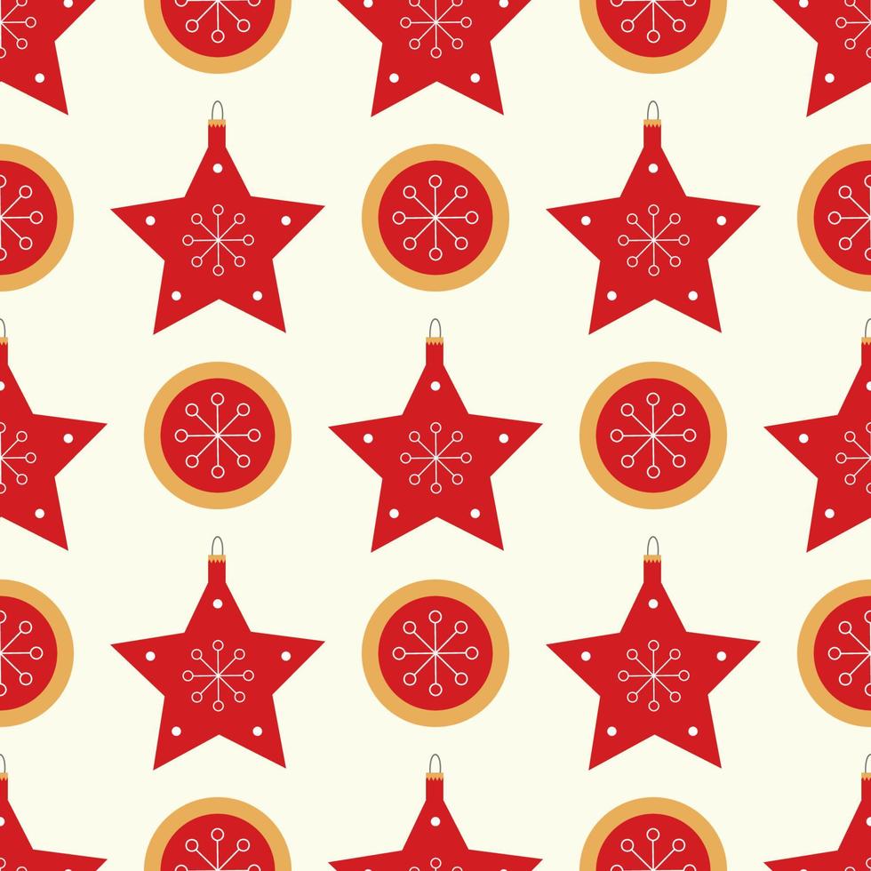 new Year pattern of a red star and a mug vector