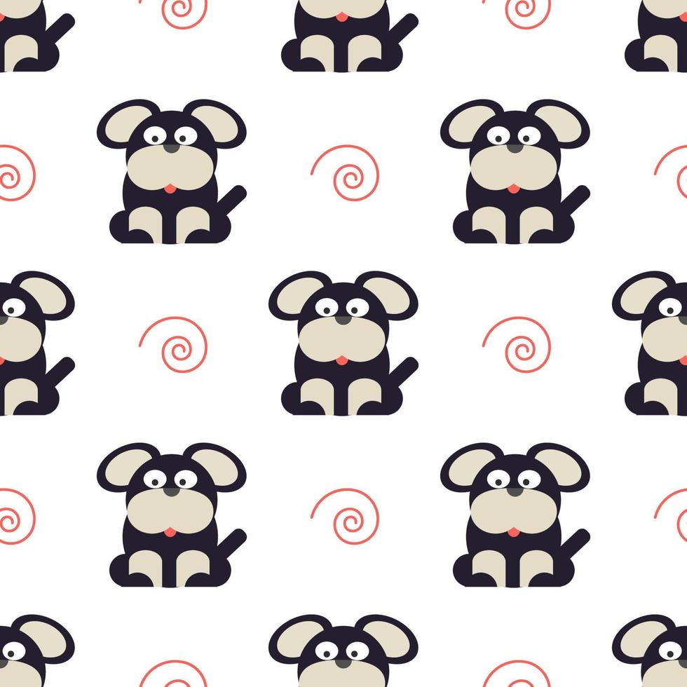 dog pattern and curlicues vector