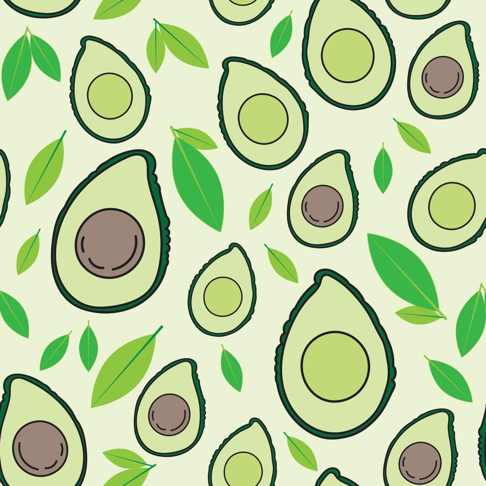 avocado seamless pattern vector