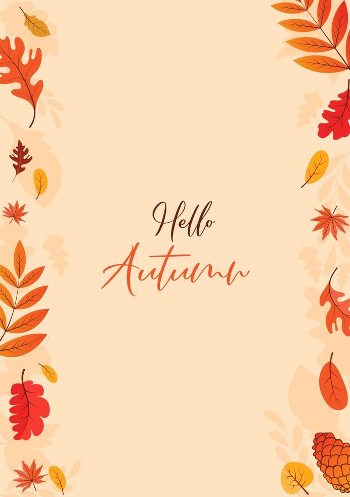 colorido otoño hojas de otoño ilustración de fondo floral vector