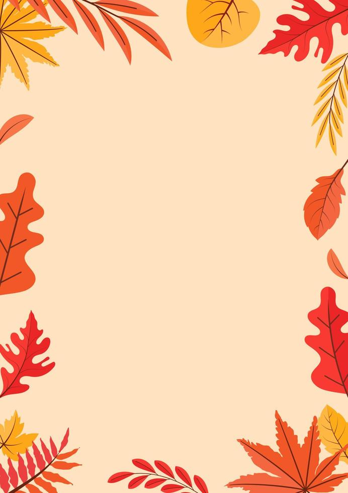 Colorful Autumn fall leaves floral background illustration vector