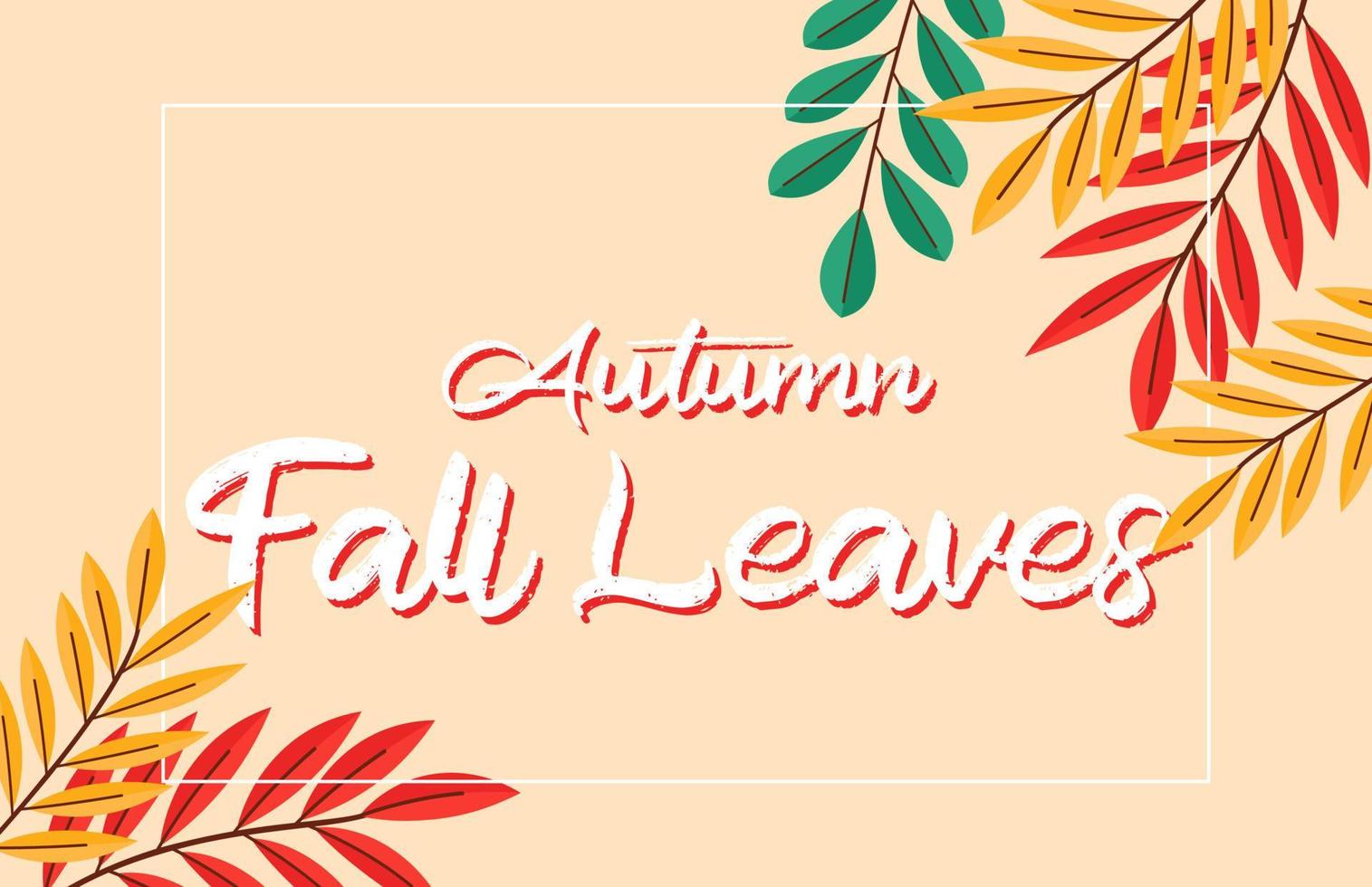 Colorful Autumn fall leaves floral background illustration with maple leaf vector