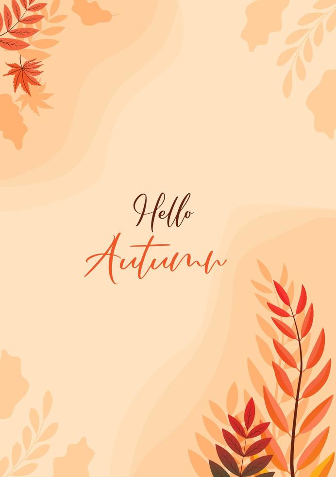 Colorful Autumn fall leaves floral background illustration vector