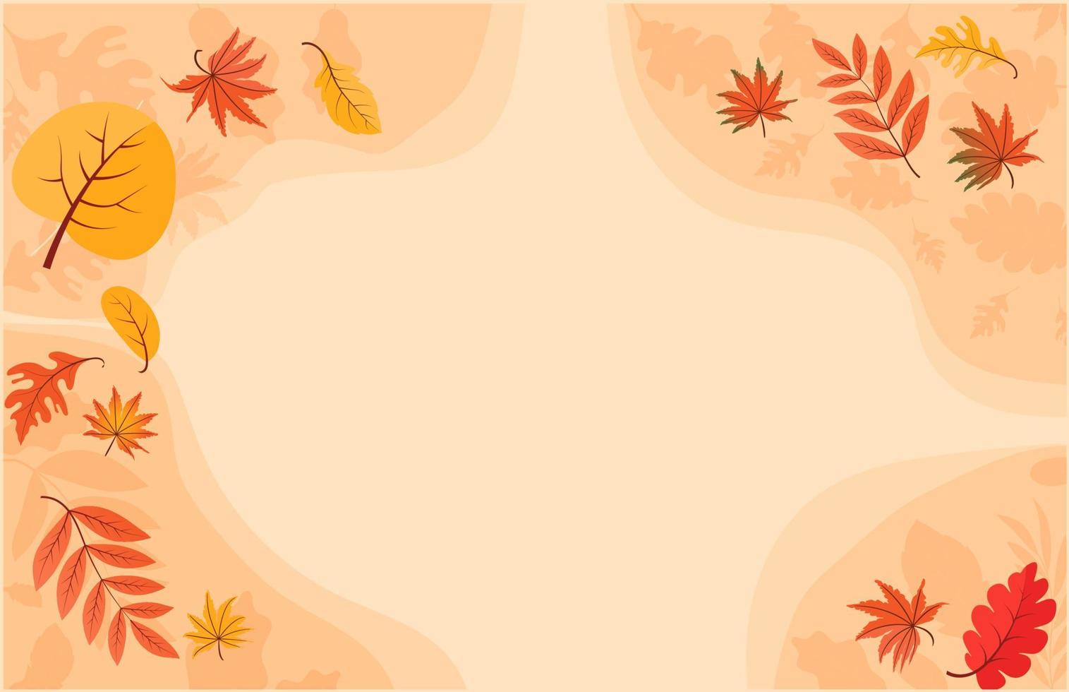 Colorful Autumn fall leaves floral background illustration with maple leaf vector