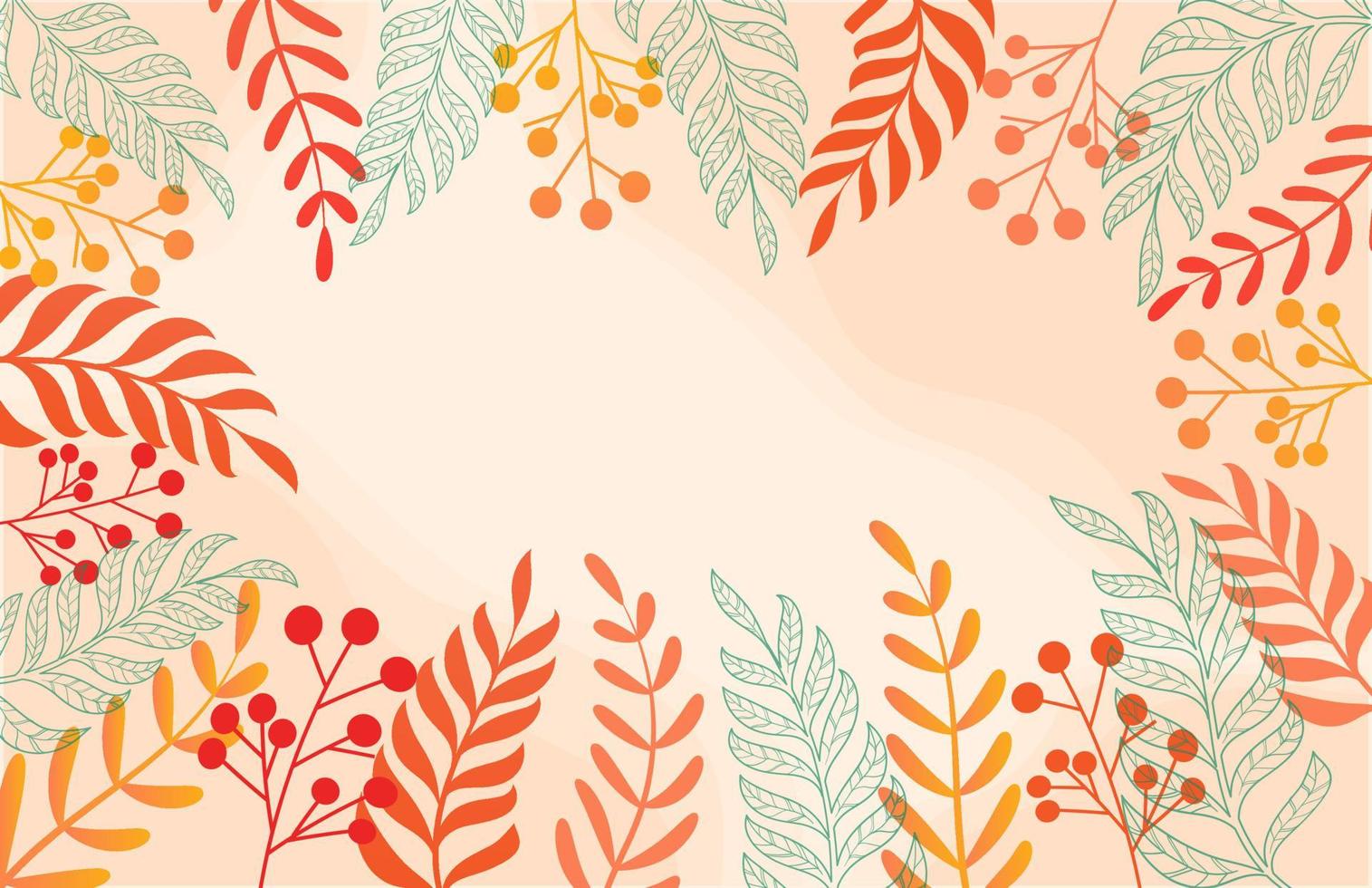 Colorful Autumn fall leaves floral background illustration with maple leaf vector