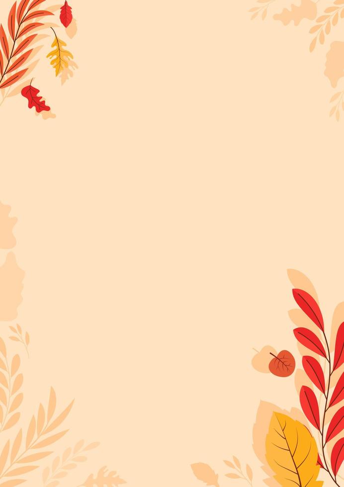 Colorful Autumn fall leaves floral background illustration vector