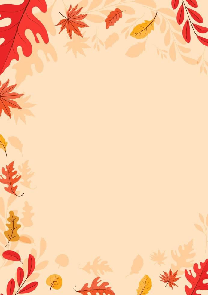 Colorful Autumn fall leaves floral background illustration vector