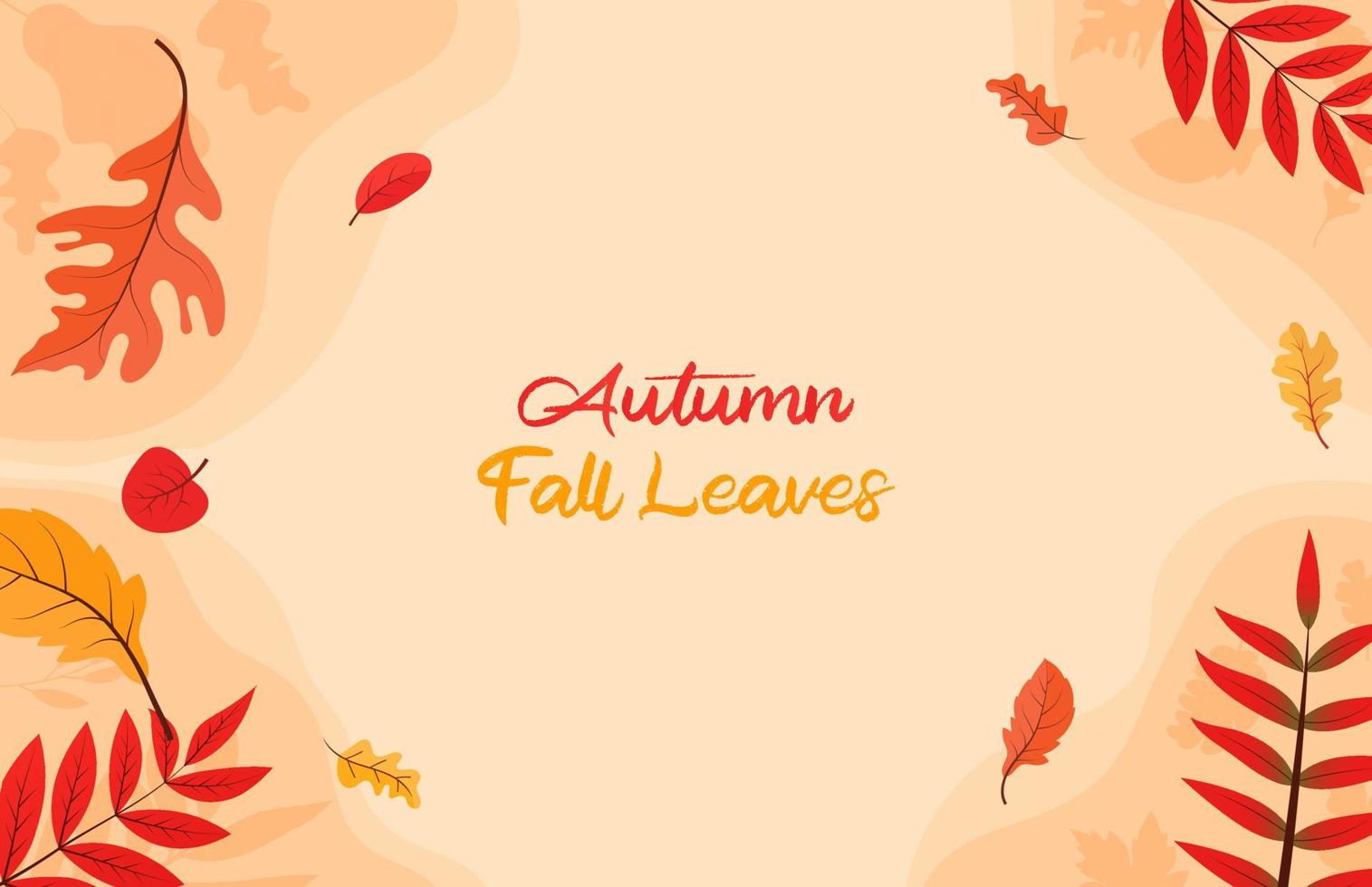 Colorful Autumn fall leaves floral background illustration with maple leaf vector