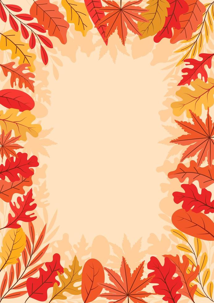 colorido otoño hojas de otoño ilustración de fondo floral vector