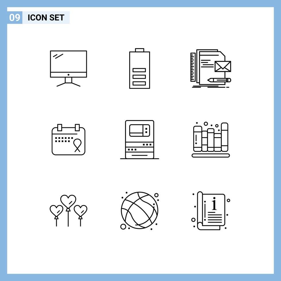 9 Creative Icons Modern Signs and Symbols of operation calendar energy presentation identity Editable Vector Design Elements