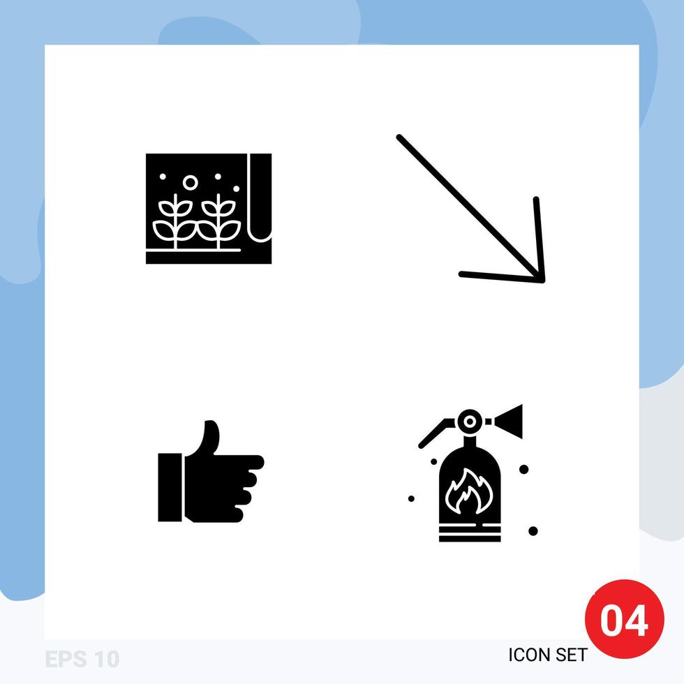 Universal Icon Symbols Group of Modern Solid Glyphs of farm vote small u extinguisher Editable Vector Design Elements