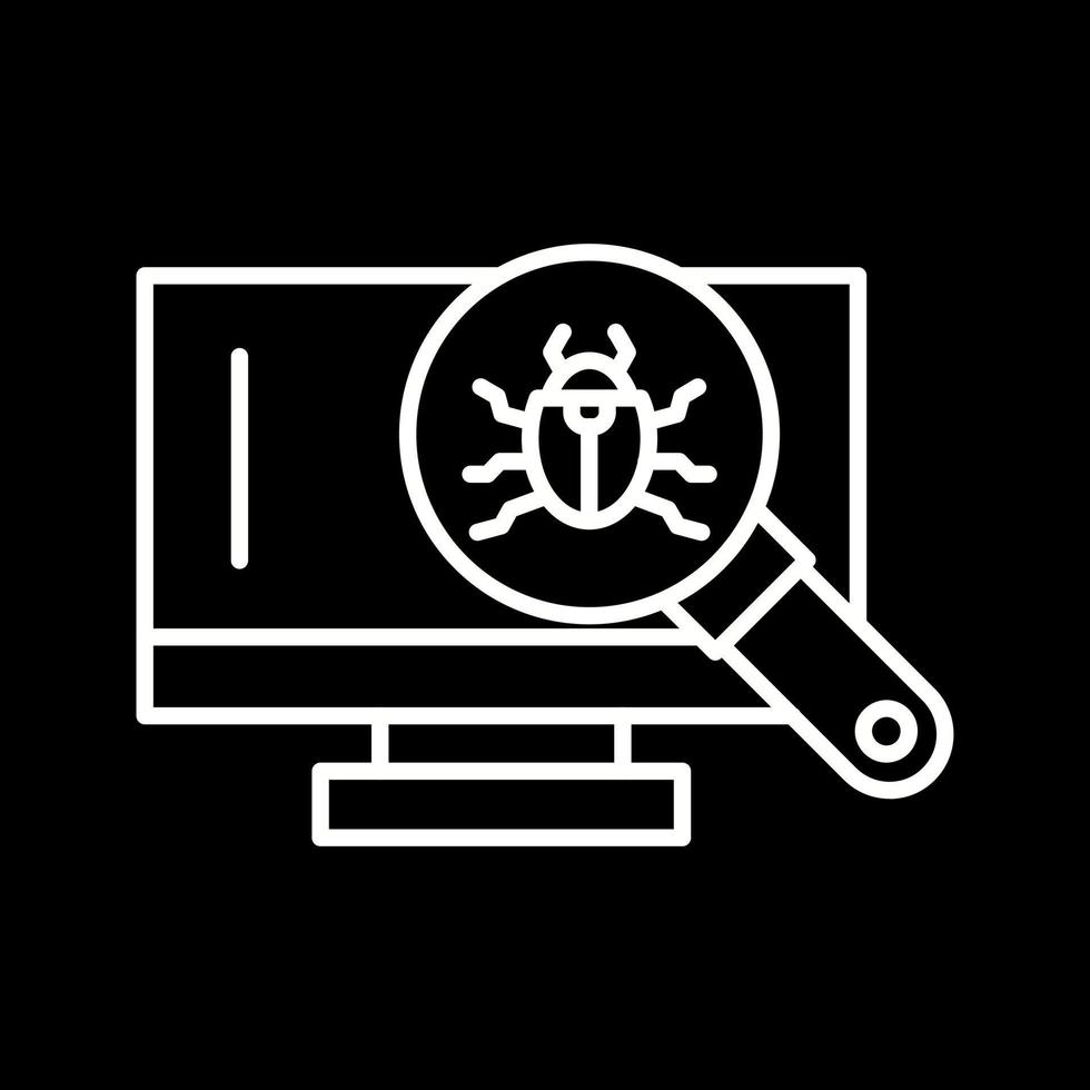 icono de vector de virus de búsqueda