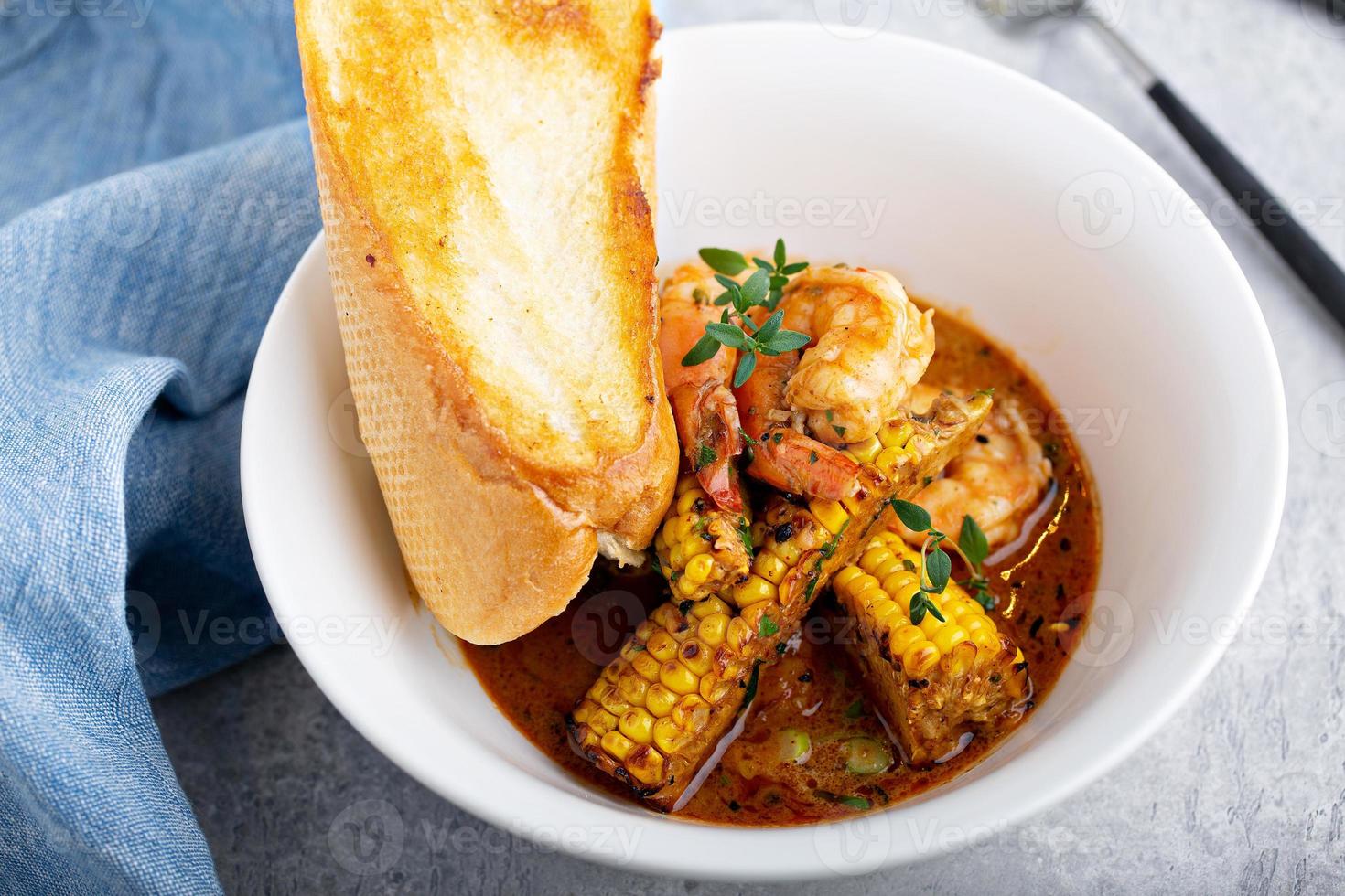 Corn and shrimp chowder photo