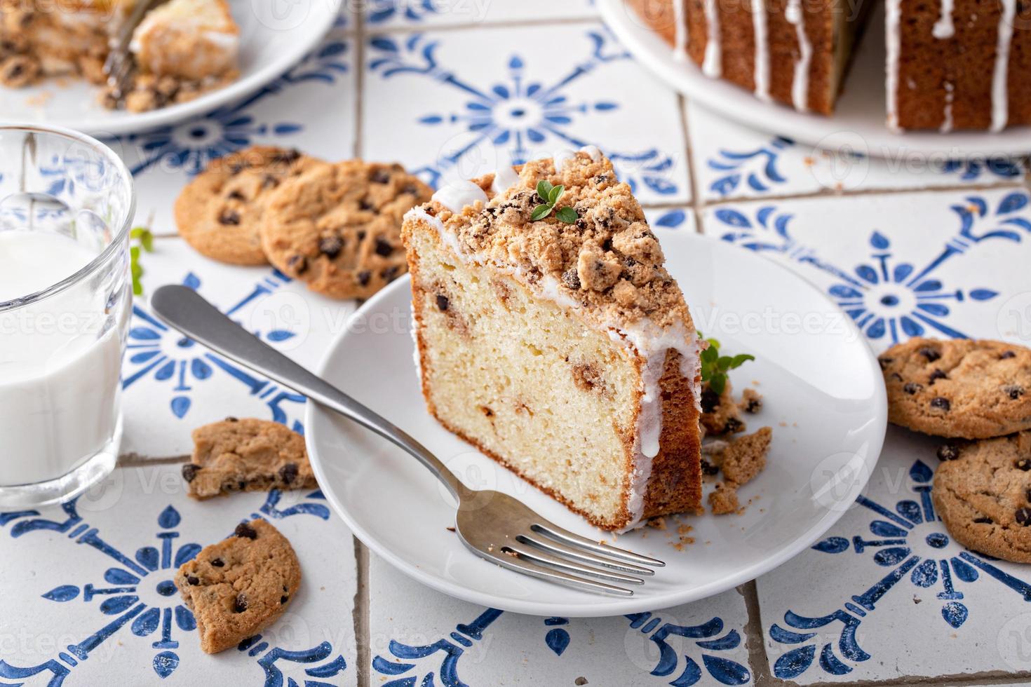 Chocolate chip cookie pound cake made in a tube pan 16220801 Stock