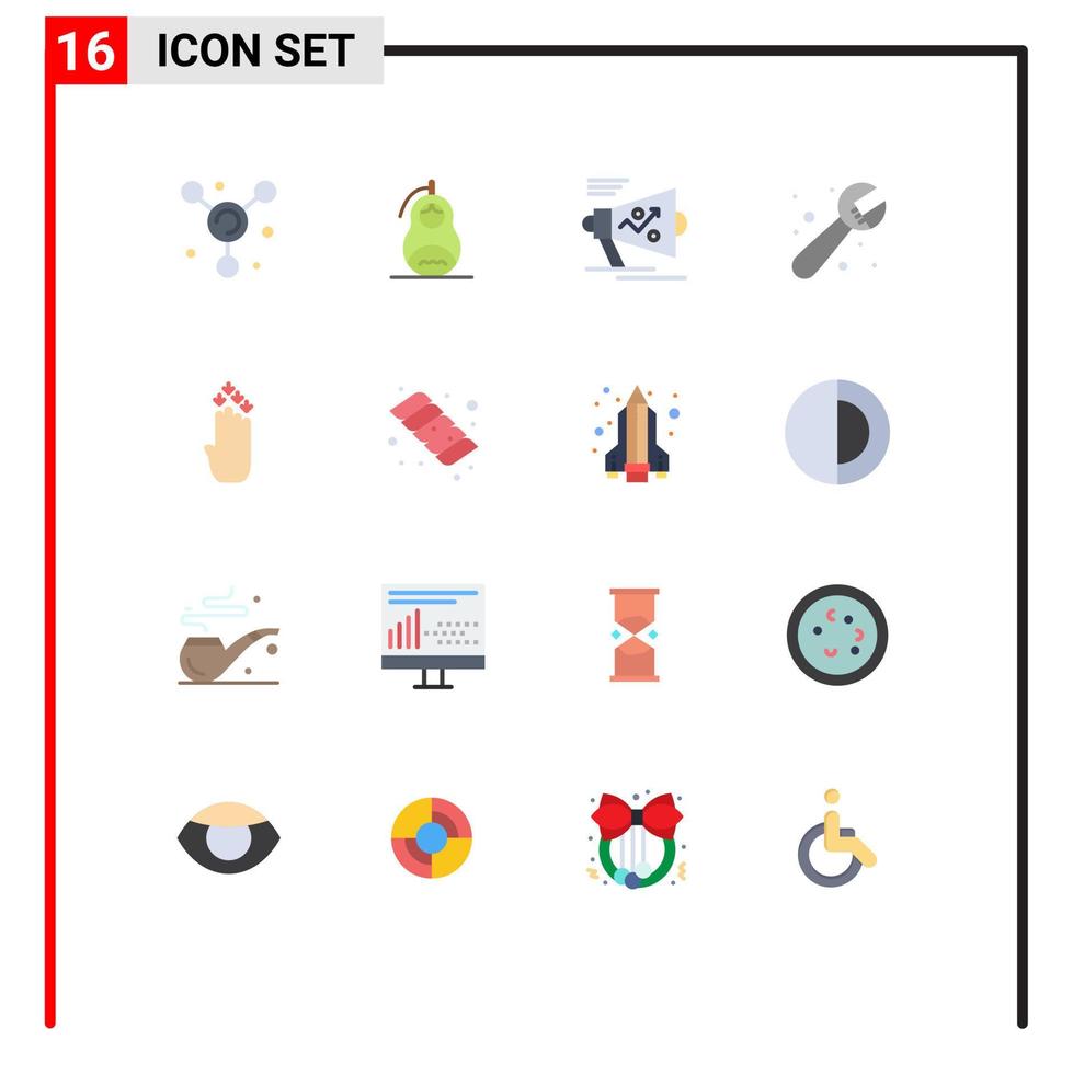 Group of 16 Modern Flat Colors Set for finger plumbing marketing plumber announce Editable Pack of Creative Vector Design Elements