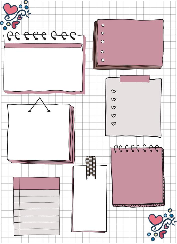 Note Doodles Journal Paper vector