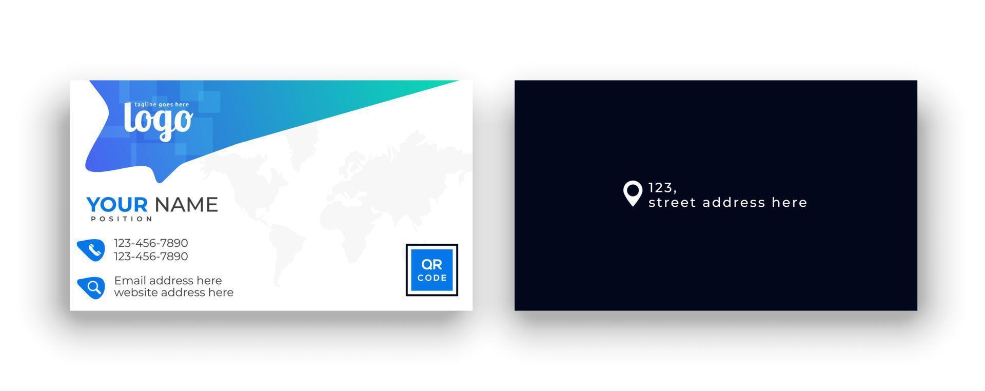 Simple business card design with a modern and professional touch. Abstract or geometric visiting card vector. vector