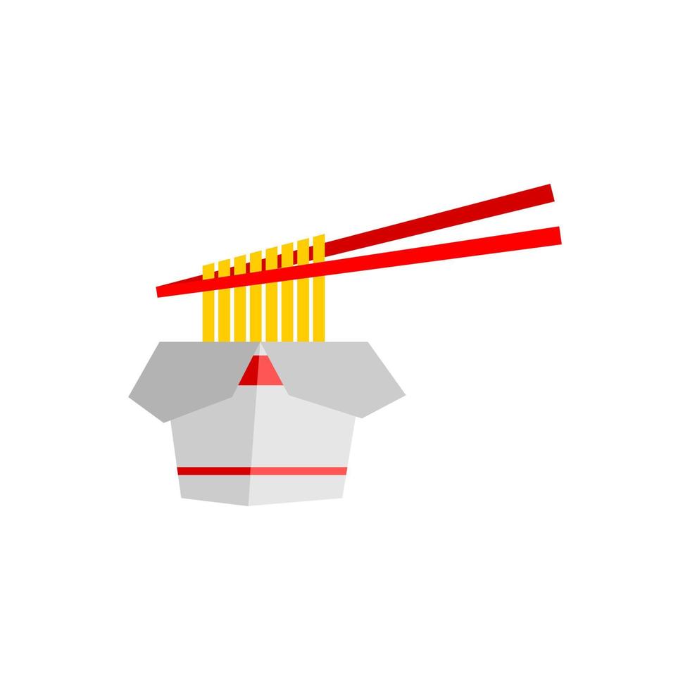 noodle in the box illustration. chinese food vector illustration.