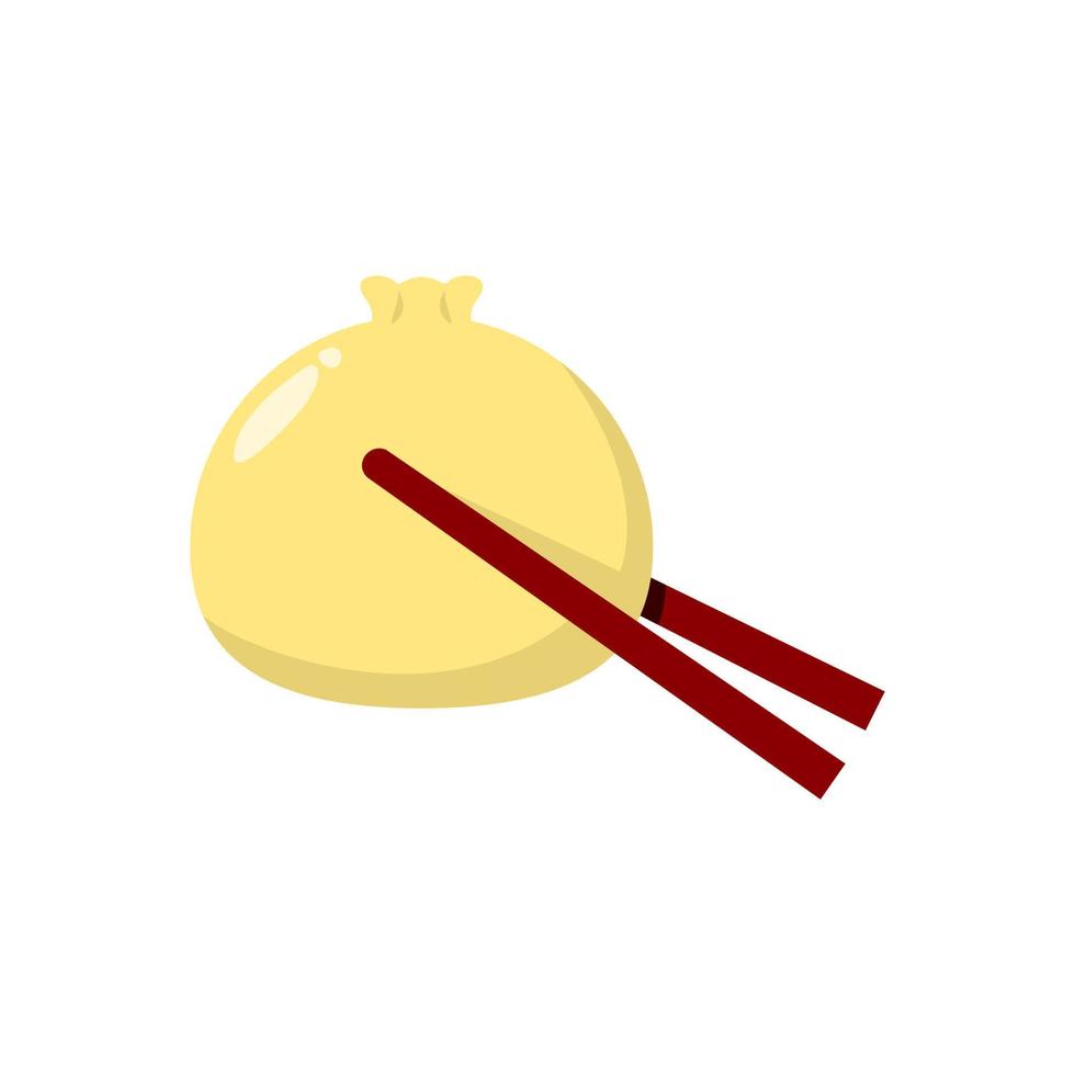 illustration of a three dumpling or dim sum. chinese food vector illustration.