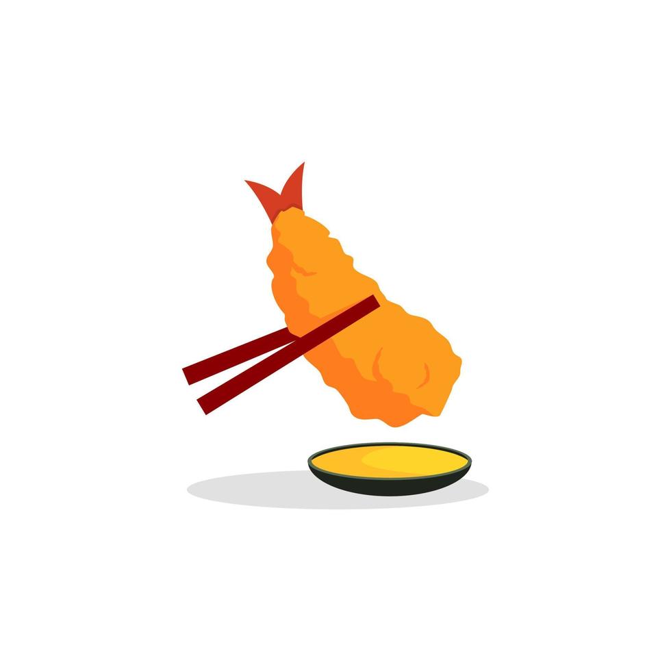 illustration of a tempura or fried shrimp. japanese food. asian cuisine. vector