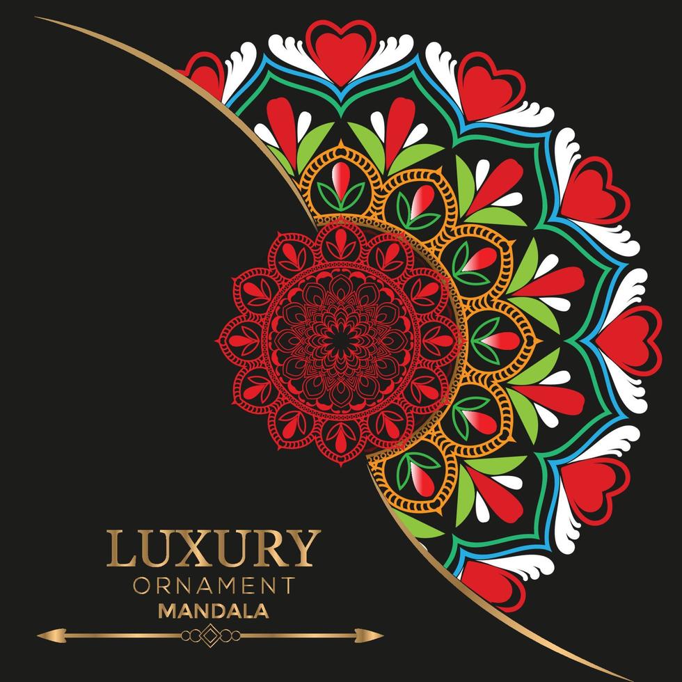 Luxury golden geometric mandala ornament shape background vector