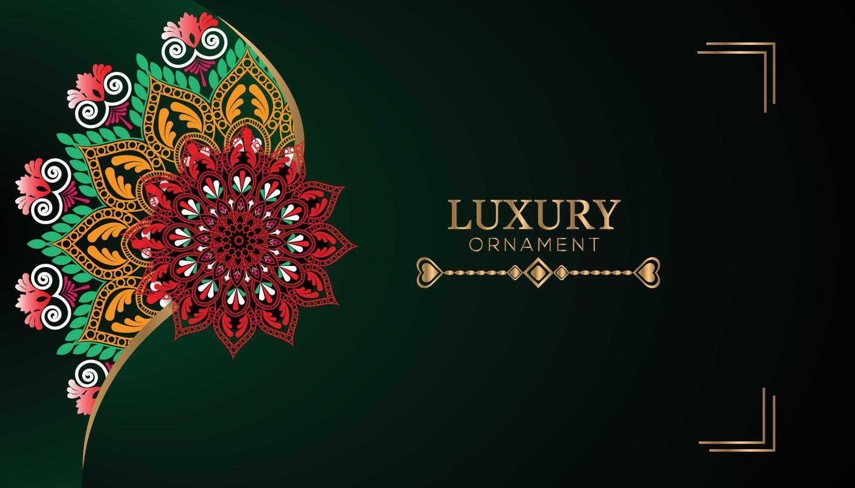 Luxury golden geometric mandala ornament shape background vector