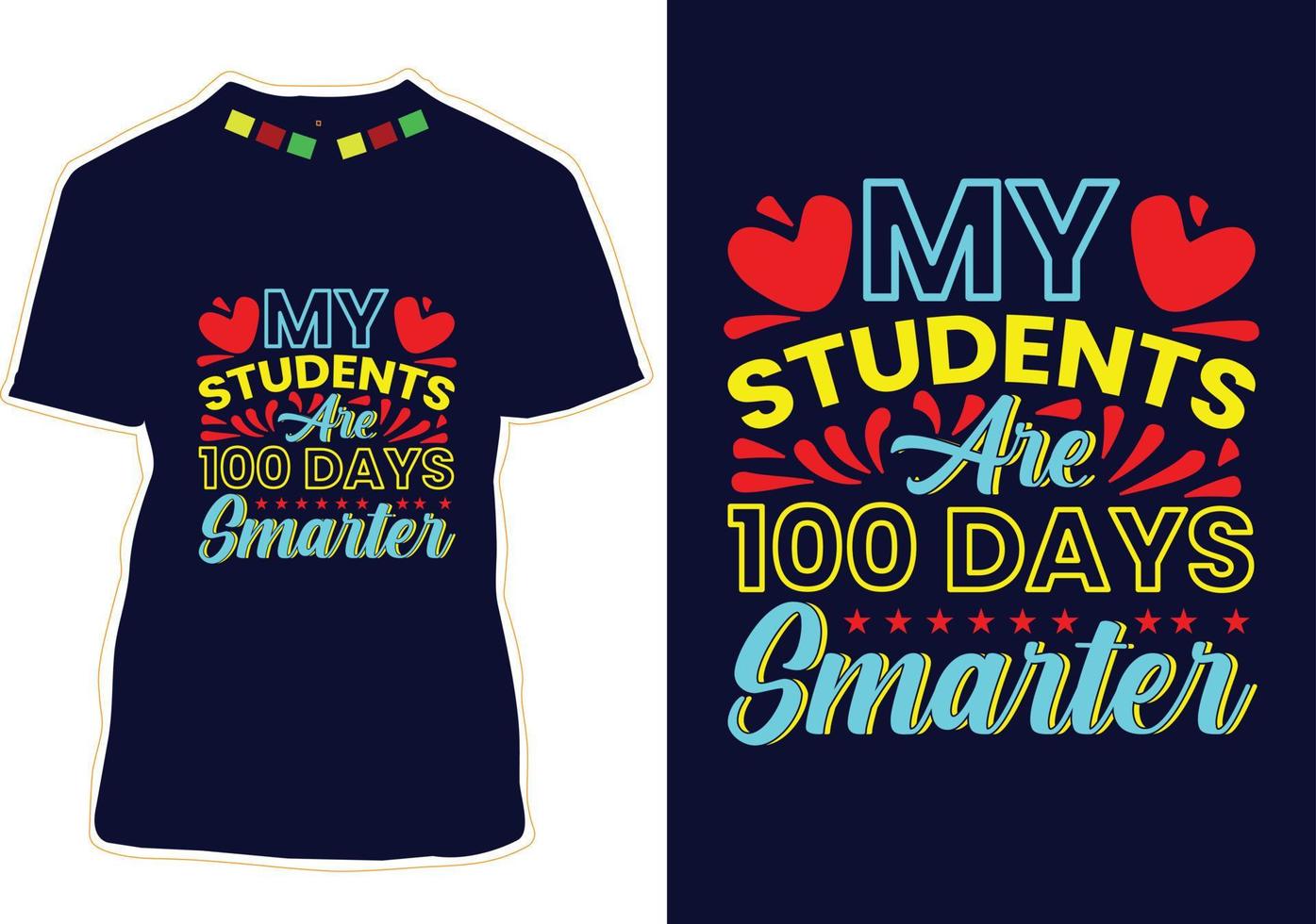 100 days of school t-shirt  design vector