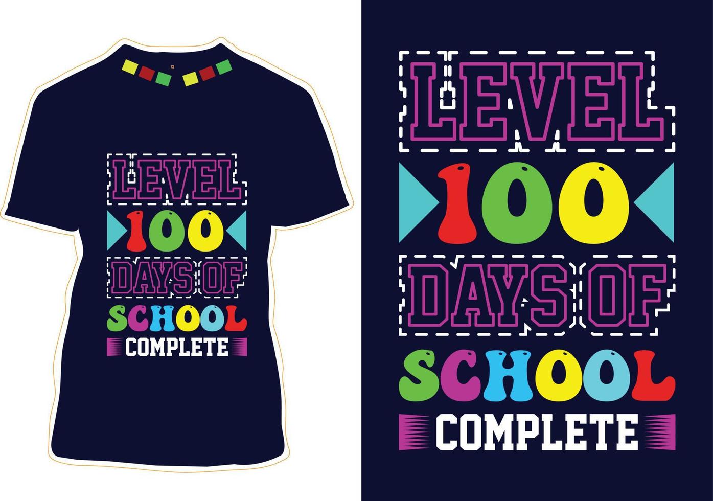 100 days of school t-shirt  design vector