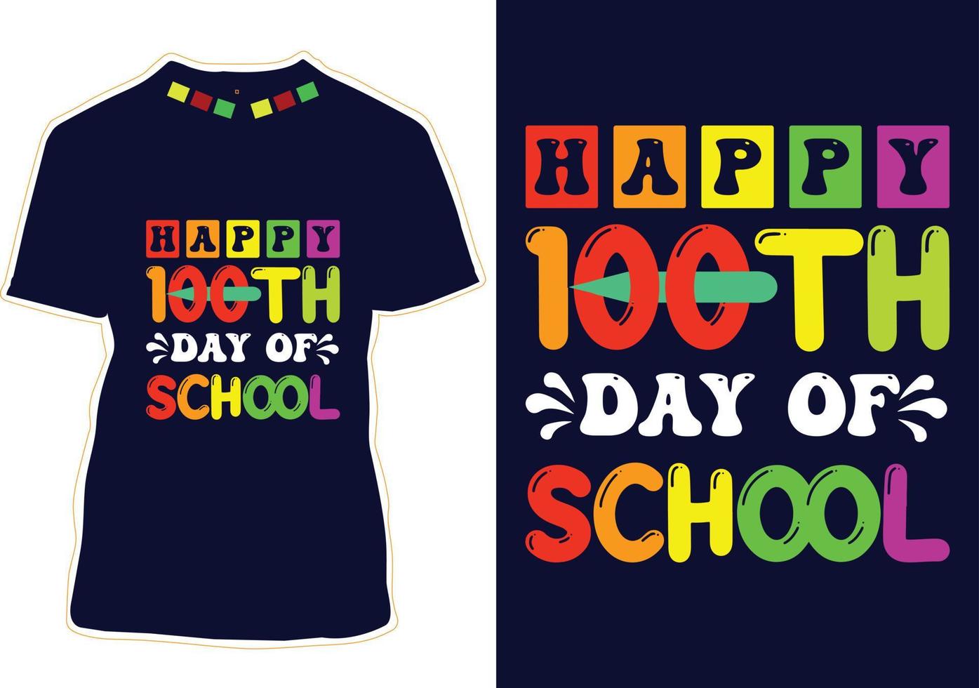 100 days of school t-shirt  design vector