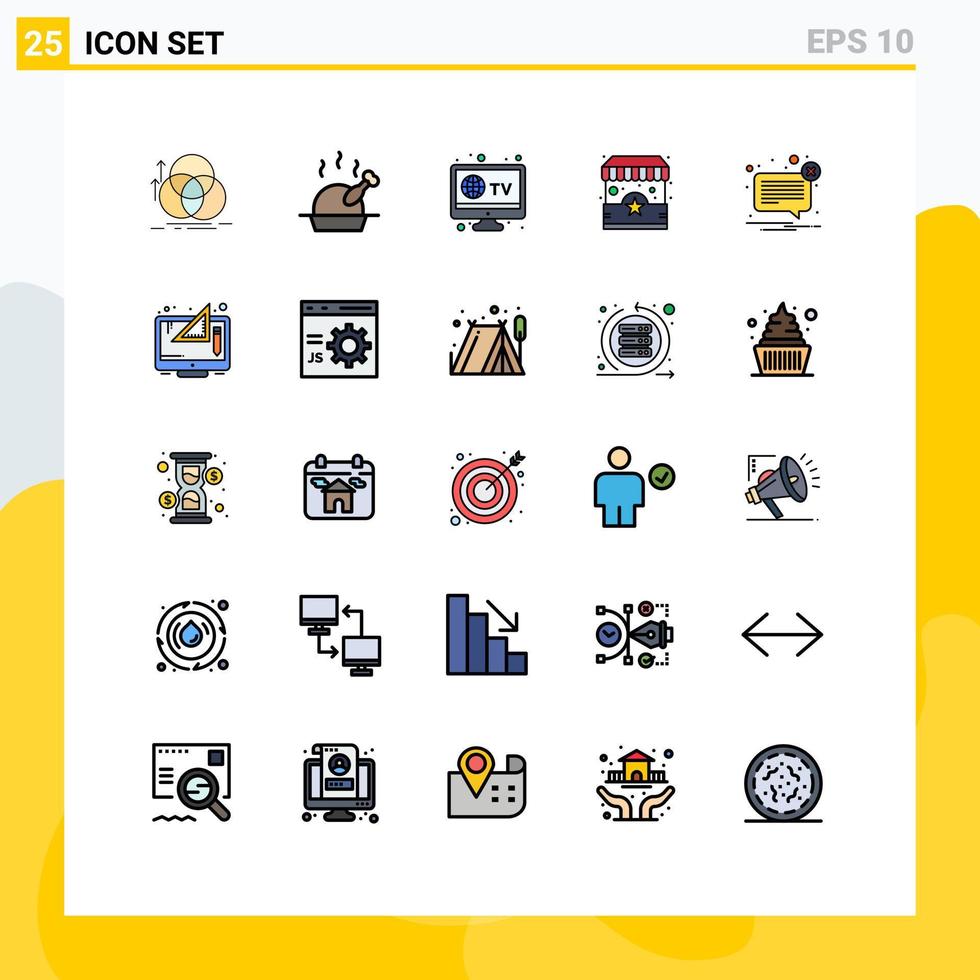 25 Creative Icons Modern Signs and Symbols of mail alert smart stand shop Editable Vector Design Elements