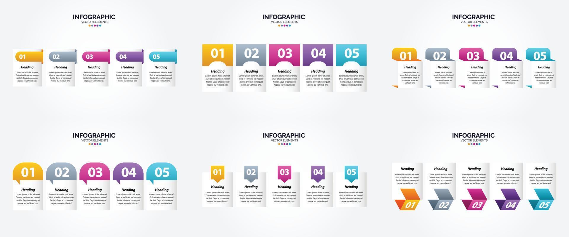 ilustración vectorial infografía conjunto de diseño plano para folleto publicitario y revista vector