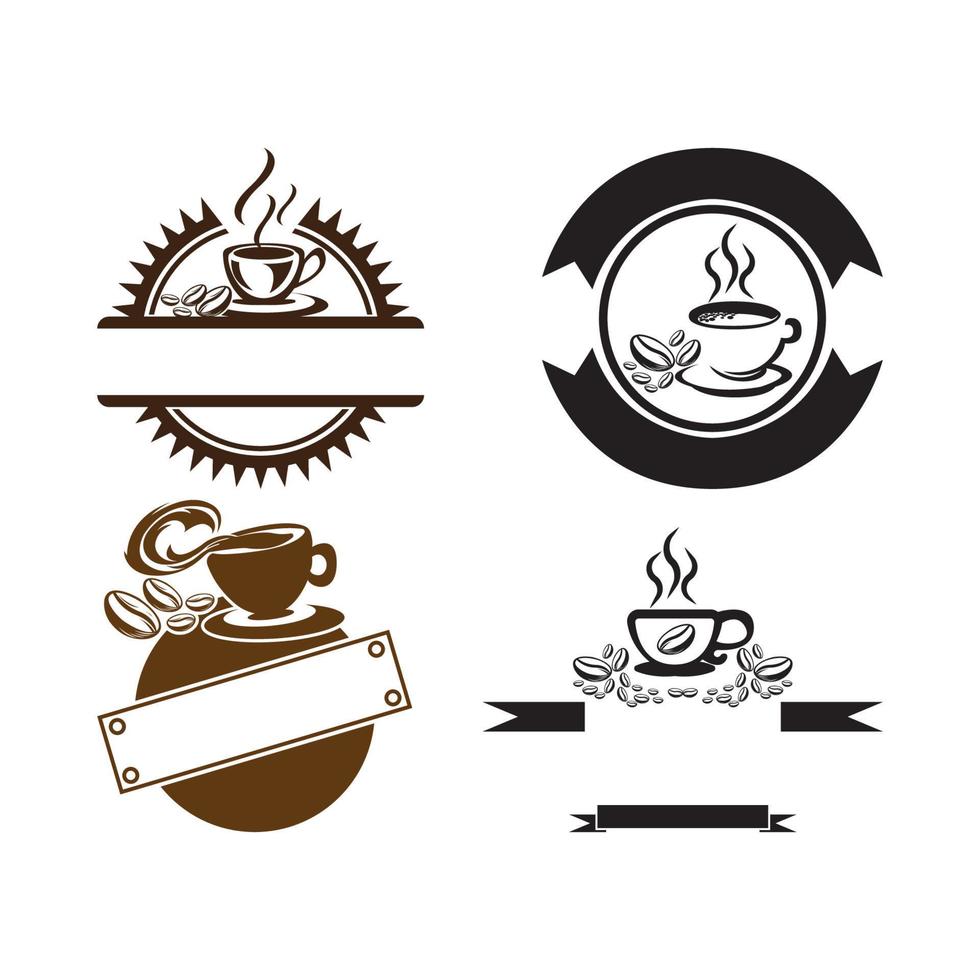 icono de vector de plantilla de logotipo de taza de café