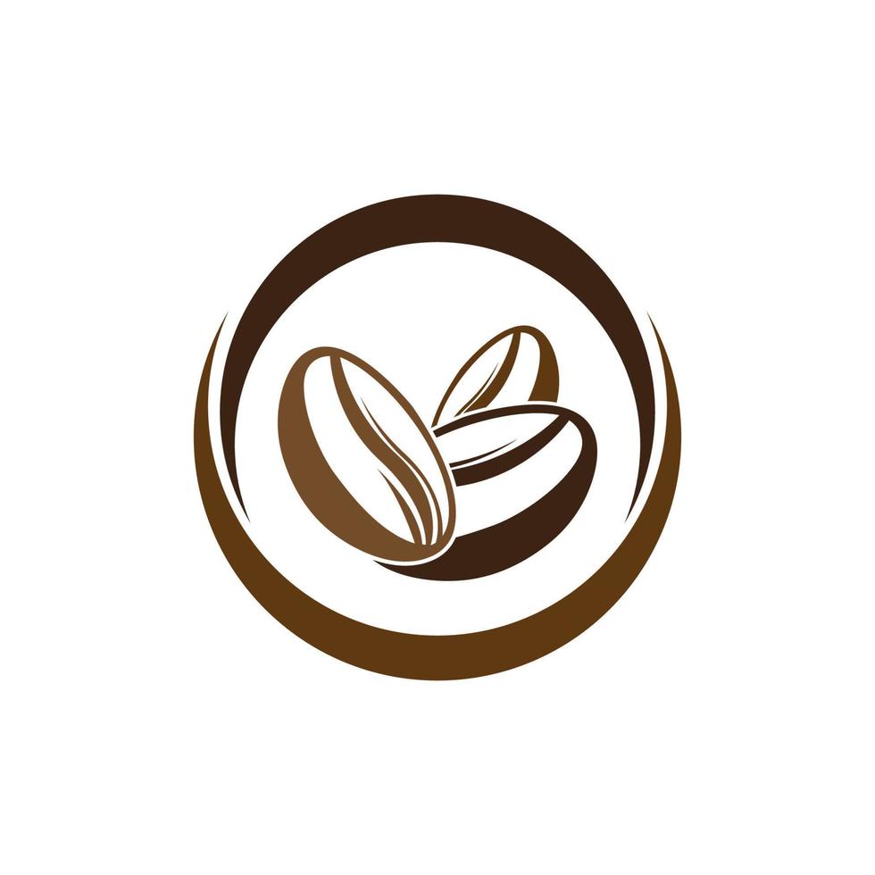 diseño de vector de logotipo de icono de granos de café