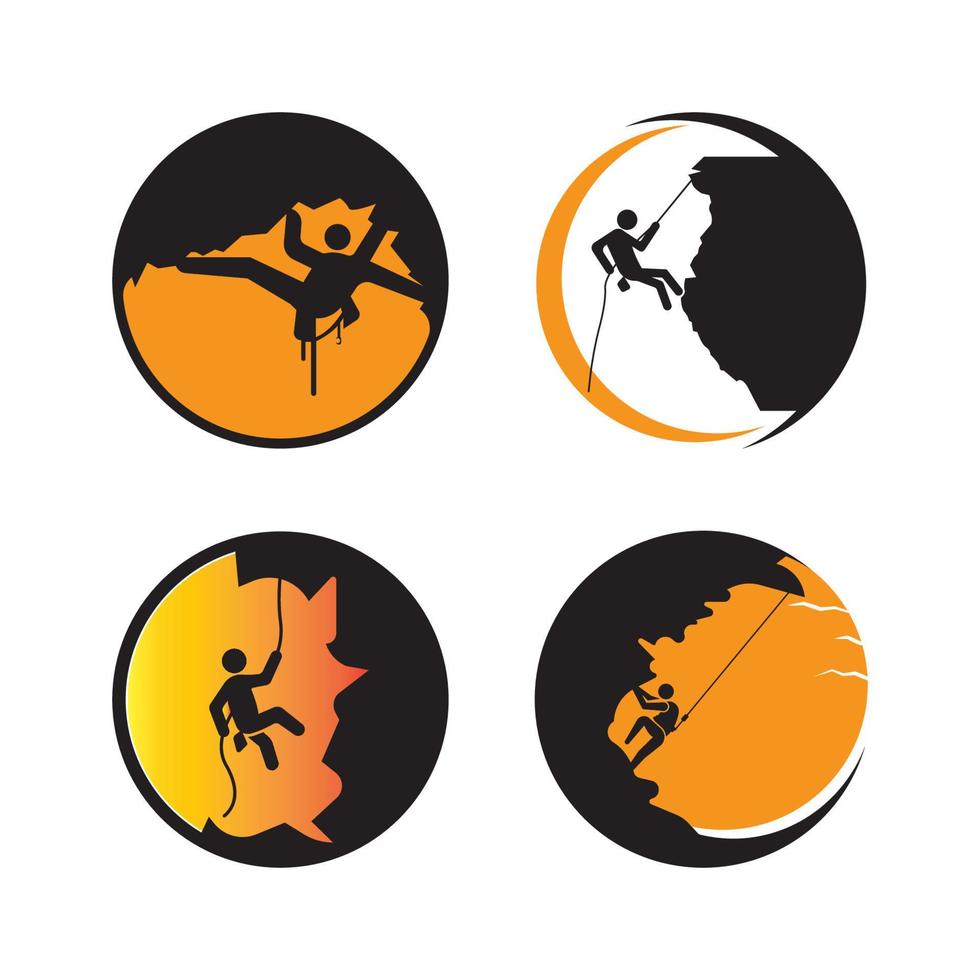 rock climbing icon vector illustration logo