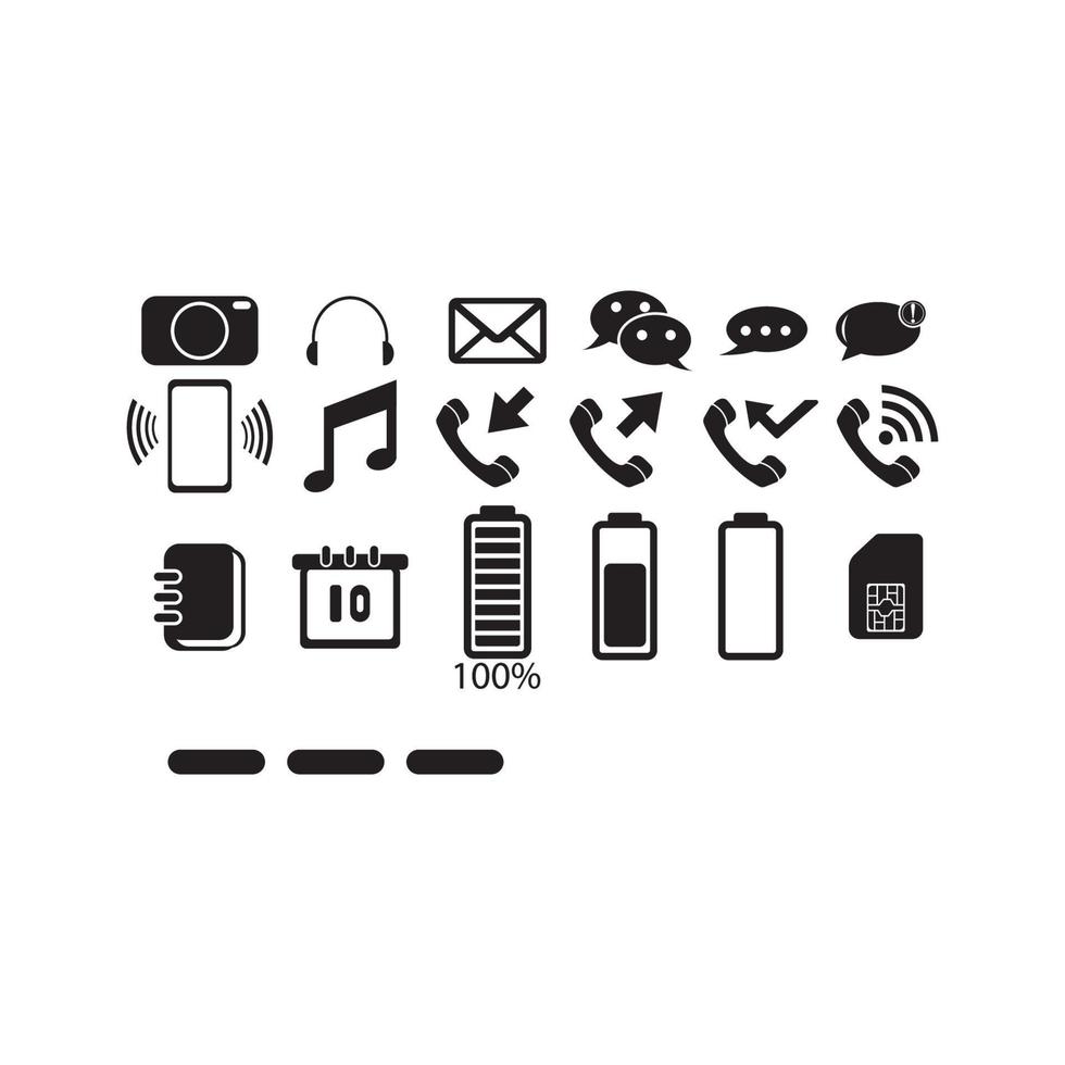 conjunto de iconos de símbolo de teléfono inteligente ilustración vectorial vector