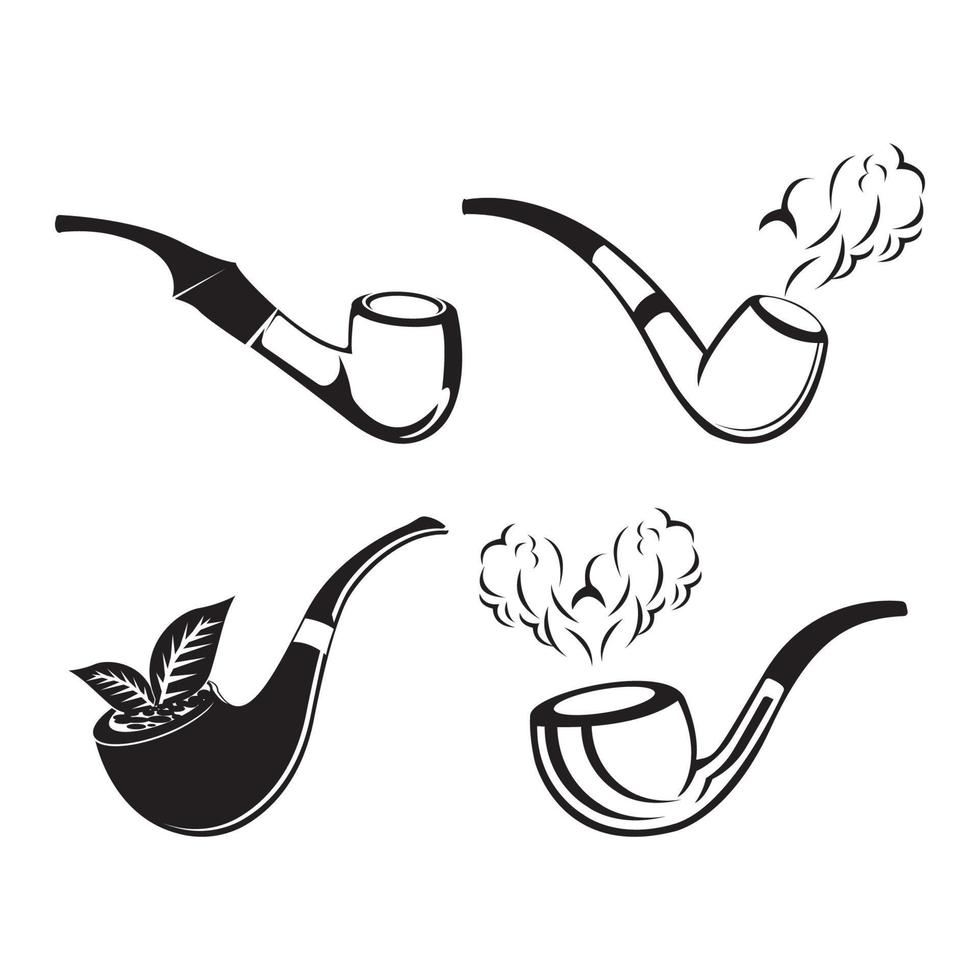 fumar pipa icono logo vector diseño